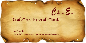 Csánk Erzsébet névjegykártya