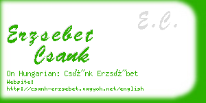 erzsebet csank business card